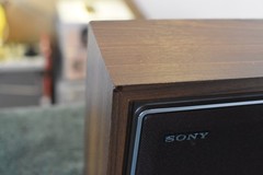 Vintage Sony FM AM Tabletop Radio Wood Grain Model ICF-9740W with OPTION