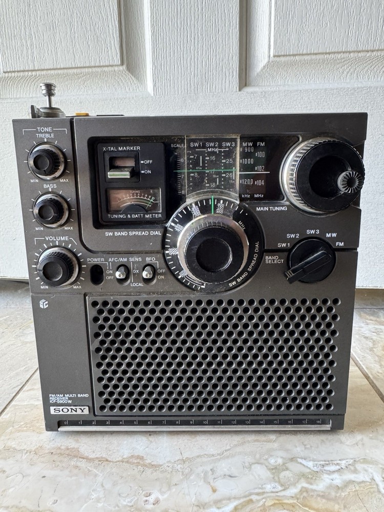 Sony ICF-5900W Portable Multi-Band Radio Receiver Pop-Up Antenna Read
