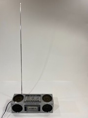 Vintage Boombox Silver Mini Quad Spearker, MS-2830 MTC Works But With Issues