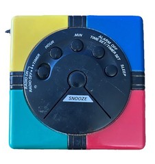 D530 Vtg 1990s GPX Gran Prix ALARM RADIO CLOCK rubiks simon Multi-Color CUBE