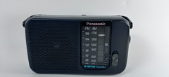 Panasonic RF 544 Portable AM FM Radio AC Battery Vintage Black Tested