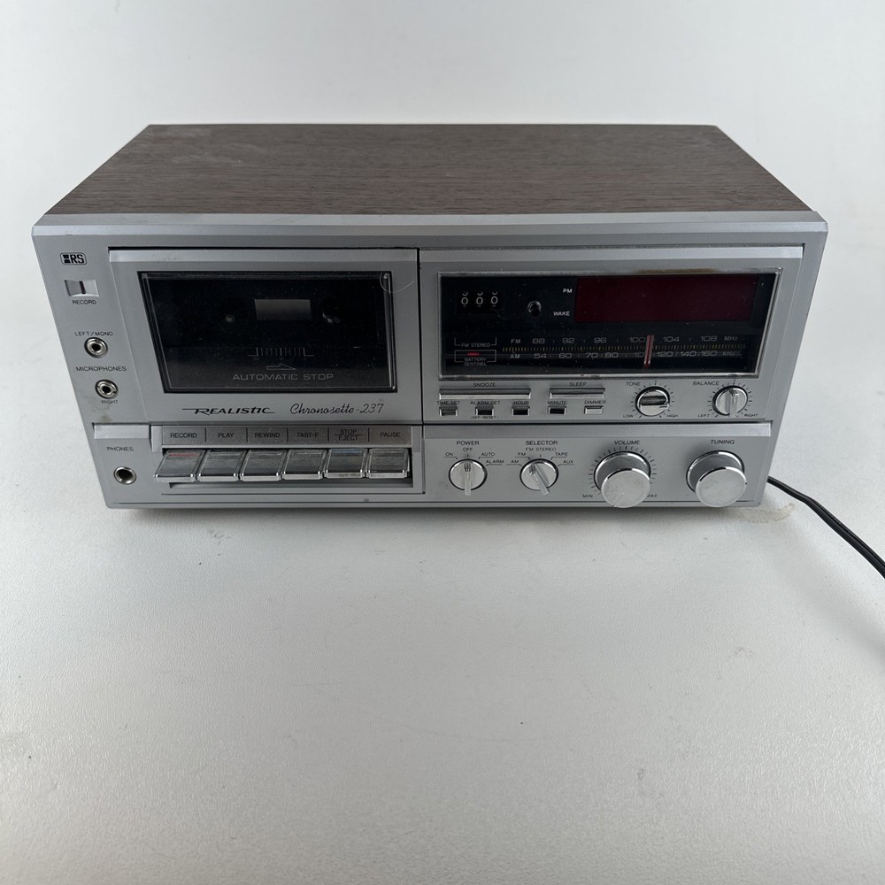 Realistic Chronosette-237 AM/FM Radio Alarm Clock With Cassette Player FOR PARTS