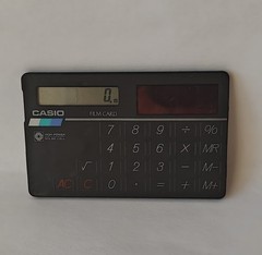 Casio Card FM Radio/Solar Calculator w/ headset (RD-90) 1988 Rare vintage Japan