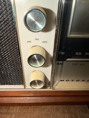 Motorola Solid State AM FM Clock Radio Wood Case MCM Tabletop