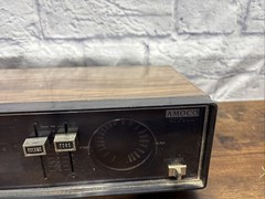 Mid Century AMOCO Flip Clock Radio Woodgrain AM/FM Japan Made Alarm Vintage