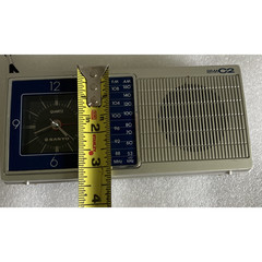 Vintage Sanyo RPM-C2 AM/FM Portable Transistor Radio Quartz Clock Tested Works