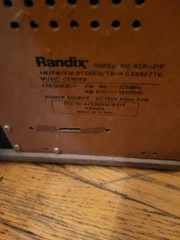 RANDIX ACR-216 Music Center Record Player , AM/FM Radio , Stereo , Twin Cassette