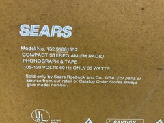 Sears SR3000 Series Rack Stereo Model: 304.91898650 (PARTS ONLY AS-IS)