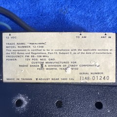 Vintage Realistic Radio Shack FM Car Radio Converter 12-1348 With Manual VTG