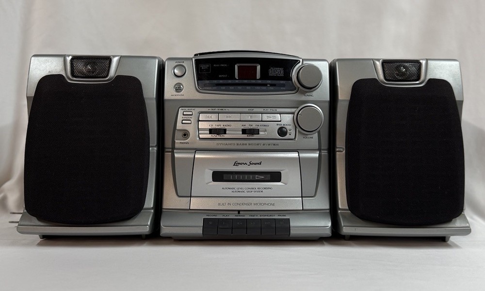 Lenoxx Sound Stereo CD Cassette System + Large Vintage Tape Lot w/ Case