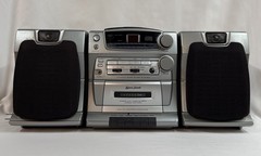 Lenoxx Sound Stereo CD Cassette System + Large Vintage Tape Lot w/ Case