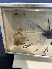 Clock Sears Silver tone Clock Radio Vintage Read
