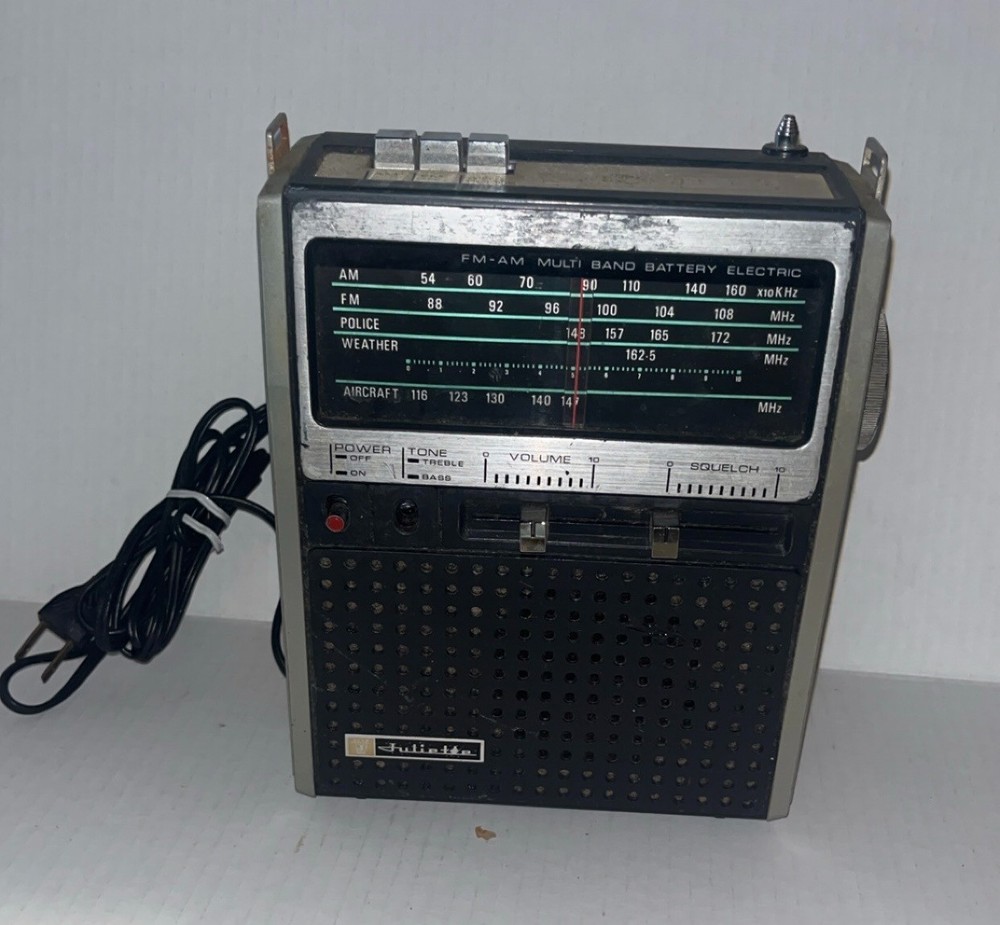 RARE juliette mpr-3194 radio air police weather am fm solid state WORKS