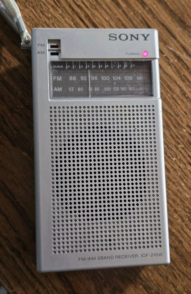 Vintage Sony ICF-210W FM/AM 2 Band Receiver Working Malaysia AA Included Radio