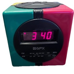 D530 Vtg 1990s GPX Gran Prix ALARM RADIO CLOCK rubiks simon Multi-Color CUBE