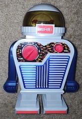 Vintage 1980s Robot AM Radio ROBO-AM1 Glowing Red Eyes Lights RARE (Tested-READ)