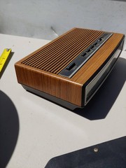 Vintage General Electric Alarm Clock Radio Model 7-4625c Faux Wood Grain Retro