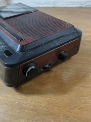 GE Woodgrain 7-4966B AM/FM Radio Alarm Clock w/ Cassette Player BROKEN, DIRTY