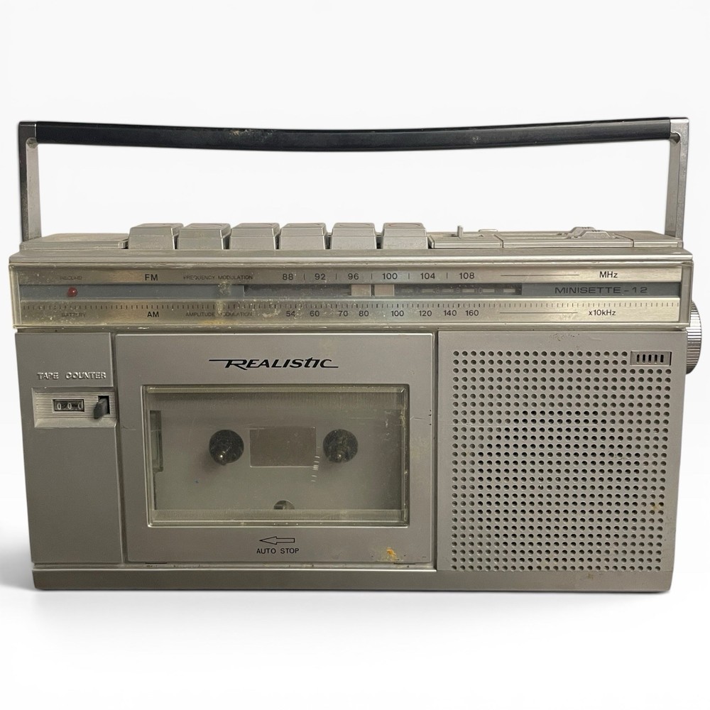 Vintage Realistic Minisette-12 AM/FM Radio Cassette Recorder 14-1012A Untested