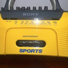 Sony CFS-903 Water Resistant Stereo Cassette Yellow Tape Player Tested Works LN