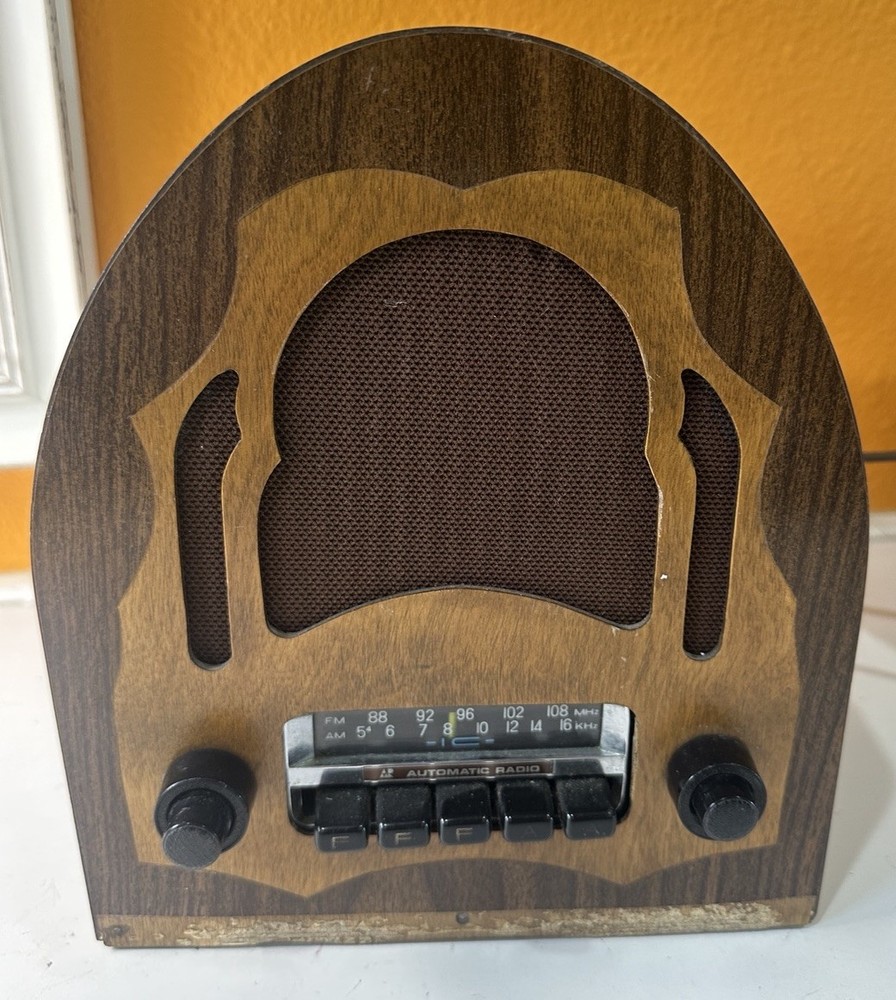 Vintage 1960s Automatic Radio AR IC AM FM Custom Wood Cabinet Works