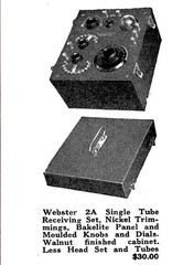 Very Rare 1922 Webster Electric 2A One-Tube Portable Radio * Racine, WI * Works