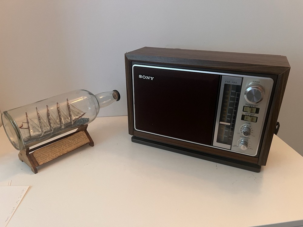 Sony ICF-9740W Vintage AM FM Table Radio Tested Works Taiwan