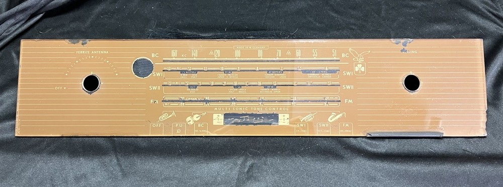VINTAGE GRUNDIG MAJESTIC – Hi-Fi SOUND TUBE RADIO – Replacement Glass Insert