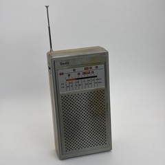 Vintage Sears Portable Radio AM FM TV1 TV2 Model 667.24040150 Silver Tan READ