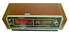 1970s WORKING vtg ZENITH Model H480W Stereo Clock Radio LED Clock Analog Tuning