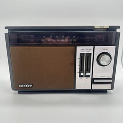 Sony Radio Model ICF-9540W AM/FM 2 Band 6 Transistor Woodgrain Clean Tested