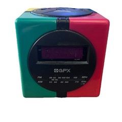 D530 Vtg 1990s GPX Gran Prix ALARM RADIO CLOCK rubiks simon Multi-Color CUBE
