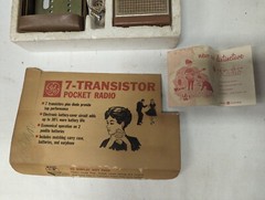 Vintage Original Box with General Electric 7 Transistor Pocket Radio w/ Earphone