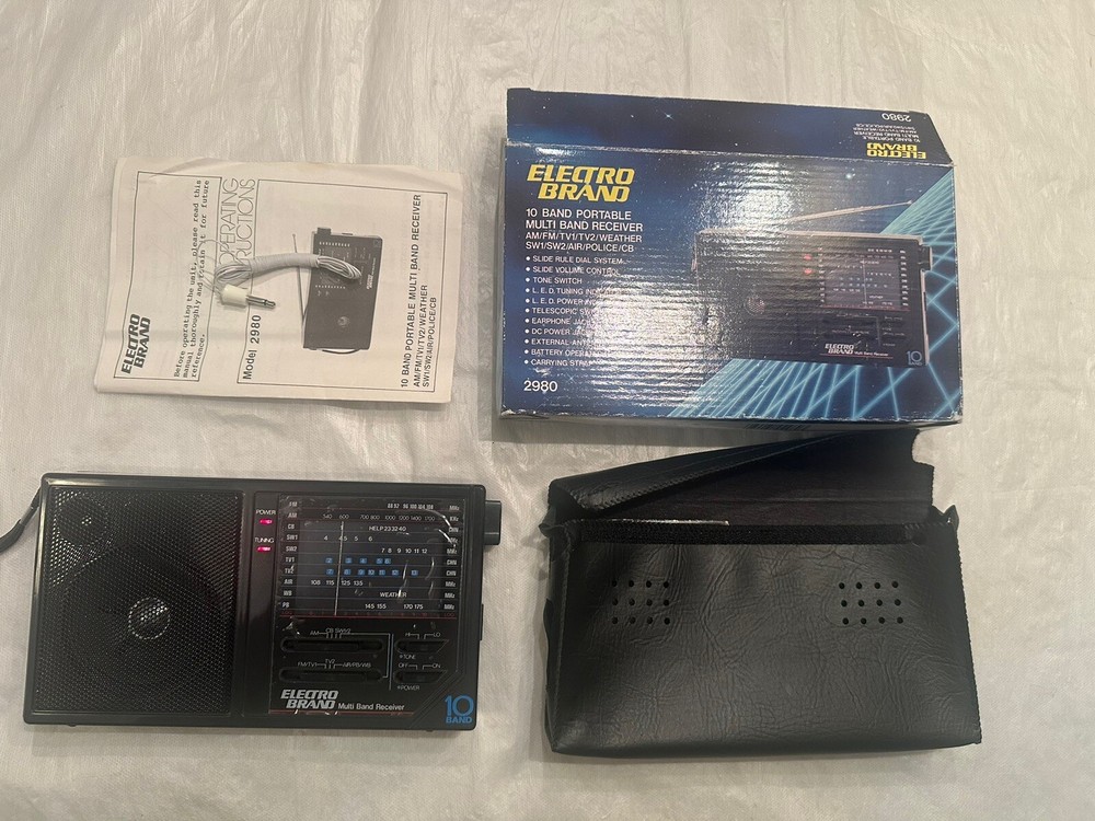 Electro Brand 10 Mult Band Receiver Shortwave Radio 2980 Case Box Manual Working