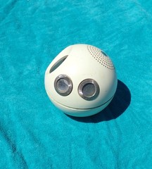 Vintage Panasonic Panapet 70 R-70 AM Ball Radio White Space Age Japan WORKS