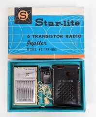 Vintage Star-Lite Jupiter De-Luxe 6 Transistor AM Portable Radio w/ Box ~ PARTS