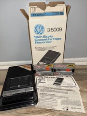 GE General Electric AC/DC Slim Style Cassette Tape Recorder 3-5009