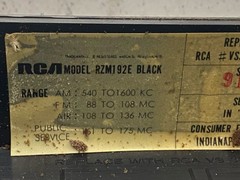 Vintage RCA Solid State AM/FM/Air/Police Radio, RZM192E; for parts only