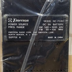 Vintage Emerson AM/FM Compact Pocket Radio P3761 New Sealed 1980s