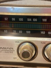 Soundesign Model 2223D Tested Works AM/FM Portable Radio Leather Hong Kong AC/DC
