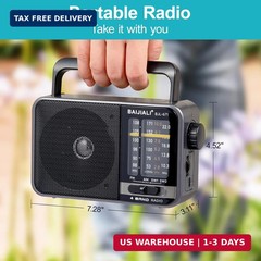 Portable AM/FM Transistor Radio with Loud Speaker, Battery or USB Powered – Comp