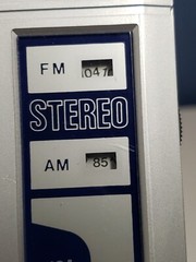 Vintage Sears AM FM Radio SR Personal Headphones Series Stereo Silver Tested