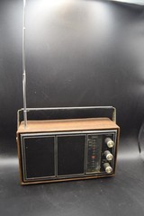 Vintage Sears Roebuck Model 132 Woodgrain Am Fm Radio Antenna Hong Kong
