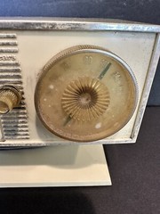 Clock Sears Silver tone Clock Radio Vintage Read