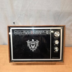 Vintage AM/FM Transistor Radio Remembrance MCM 10&Prime;x7&Prime; Woodgrain
