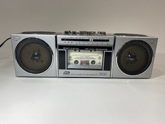 Vintage Boombox Silver Mini Quad Spearker, MS-2830 MTC Works But With Issues