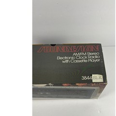 VTG Soundesign AM/FM Stereo Clock Radio Cassette Player Model 3844 BLK w/ Box