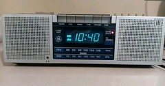 Vintage GE Model 7-4965A Digital Alarm Clock Radio AM/FM Cassette Recorder Works