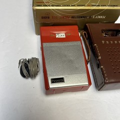 VTG Penney&rsquo;s Leather Covered Six Transistor Radio With Box