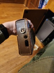VINTAGE TOSHIBA TRANSISTOR RADIO LEATHER CASE Brown Japan